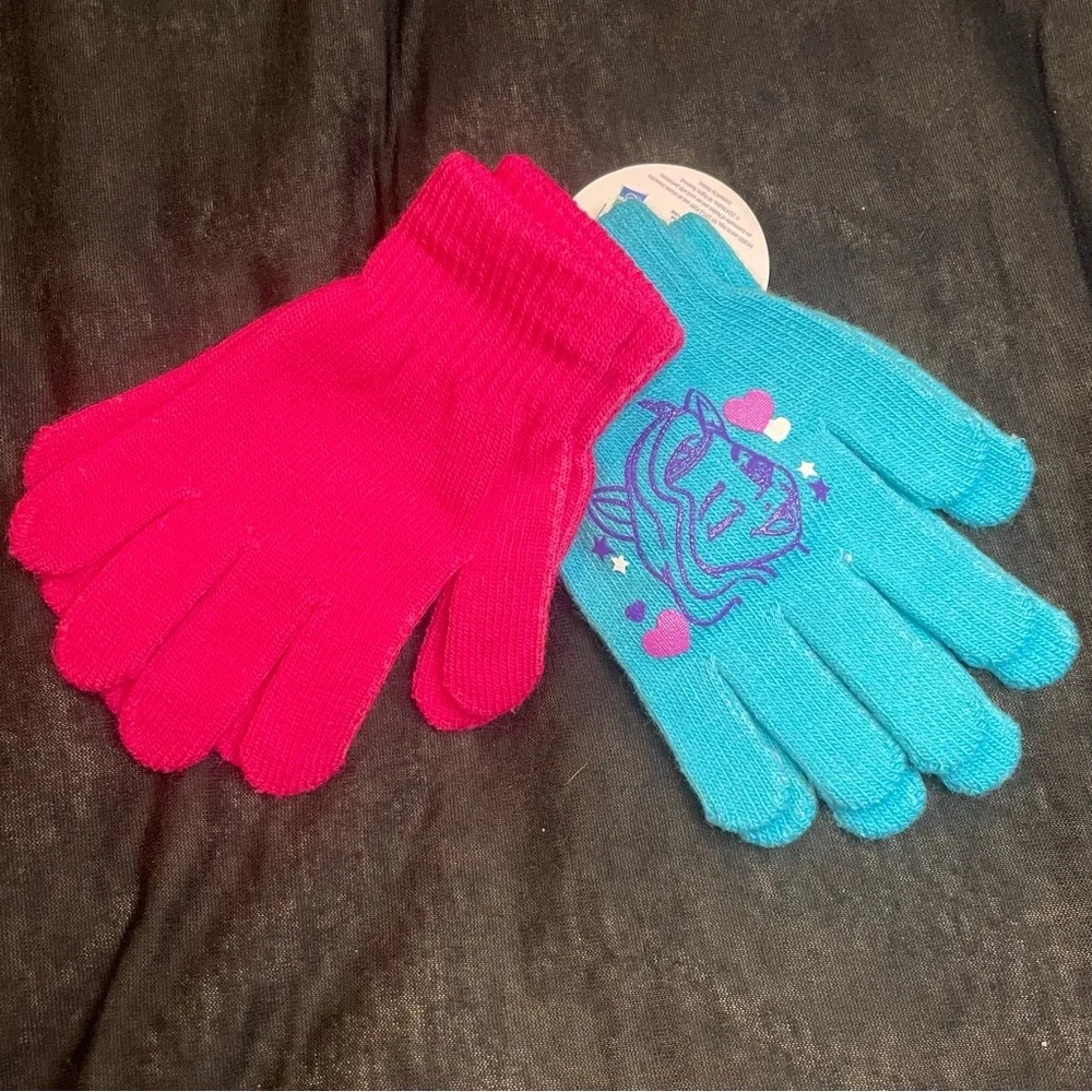 My Little Pony Kids’ Gloves Set 2 Pair Hasboro Pink Turquoise Blue Winter Girls